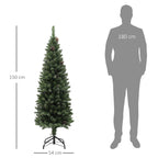 150cm Tall Snow-Covered Christmas Tree with 395 Branches, Pine Cones and Steel Base