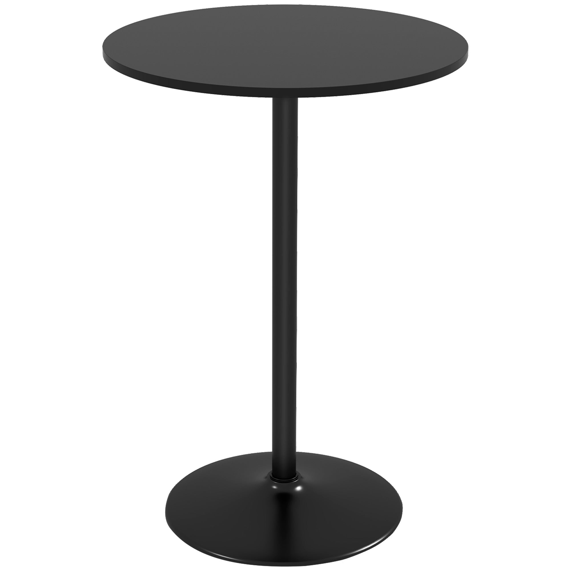 Homcom tall table from modern round bar with steel base and mdf top, Ø70x102cm, black - Borgè