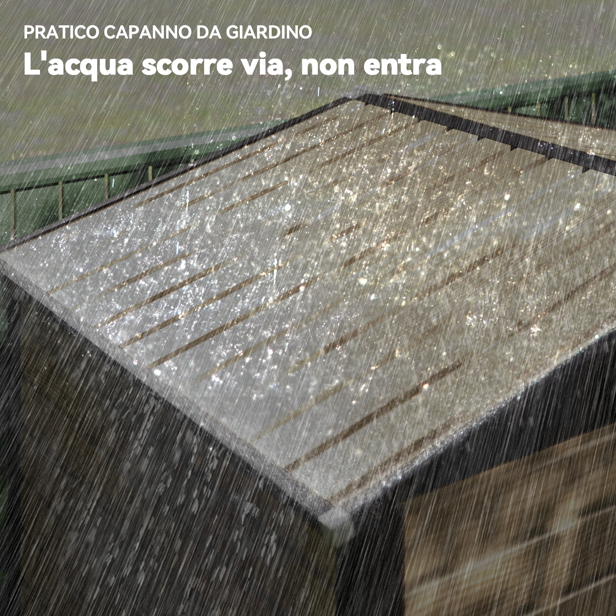 Steel Garden Shed with Vents and Latch, 1.9x1.3m, Oak Color