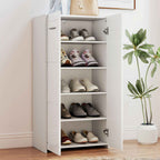 HOMCOM Modern Entryway Shoe Rack with 5 Adjustable Shelves, 55x36x108 cm, White