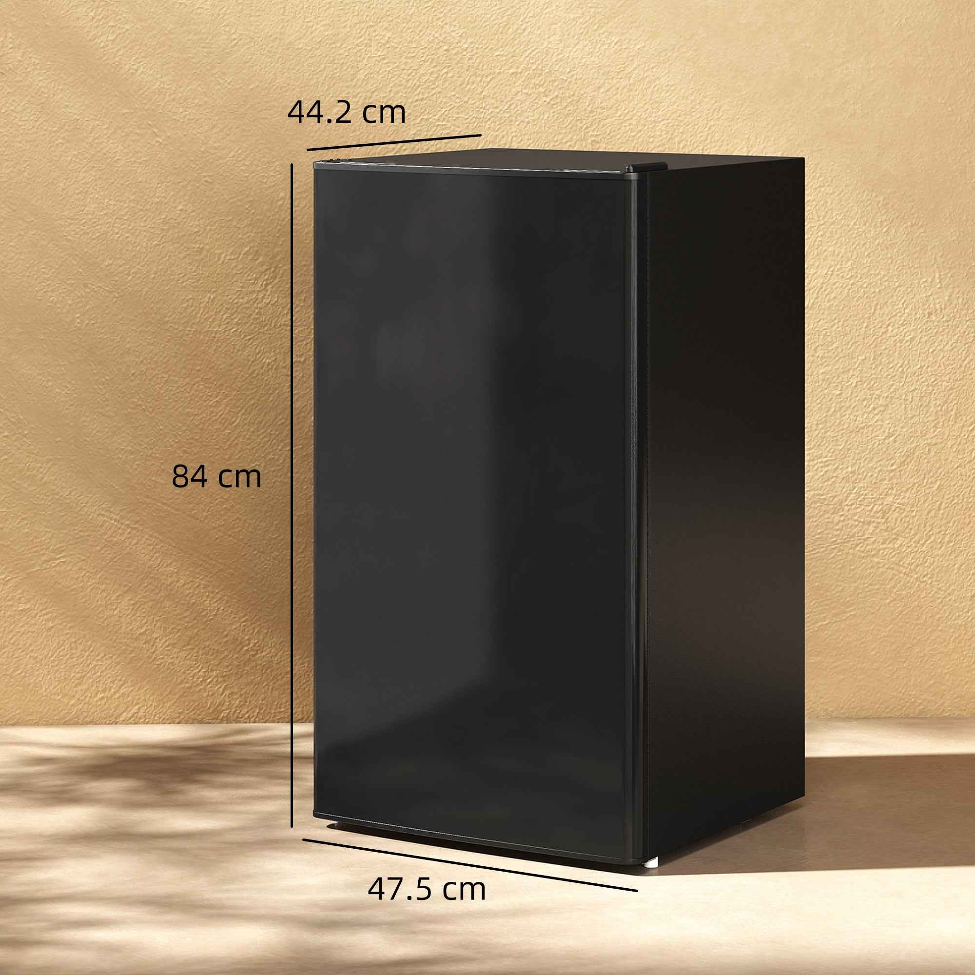 HOMCOM 91L Reversible Single-Door Small Refrigerator with Freezer and Adjustable Temperature, Black