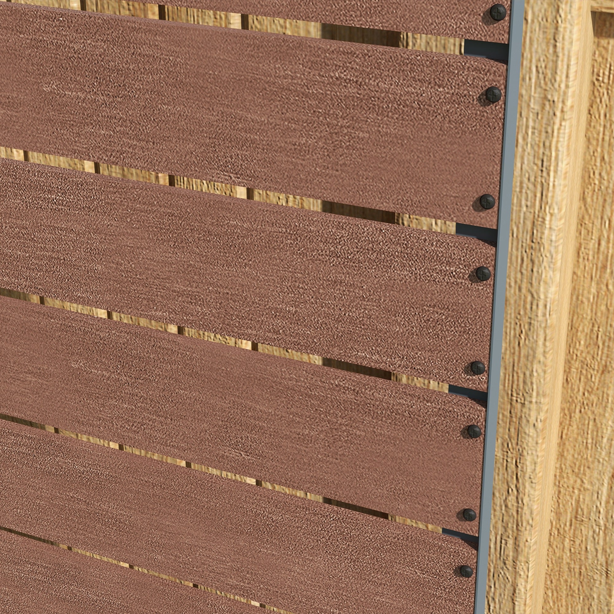 Outdoor Planter with Slatted Espalier for Climbing Plants, 72x38x150cm, Light Brown - Borgè