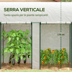 2m² Garden Greenhouse, 2 Roller Doors, 140g/m² Anti-UV PE Cover, 2x1x1.78m, White