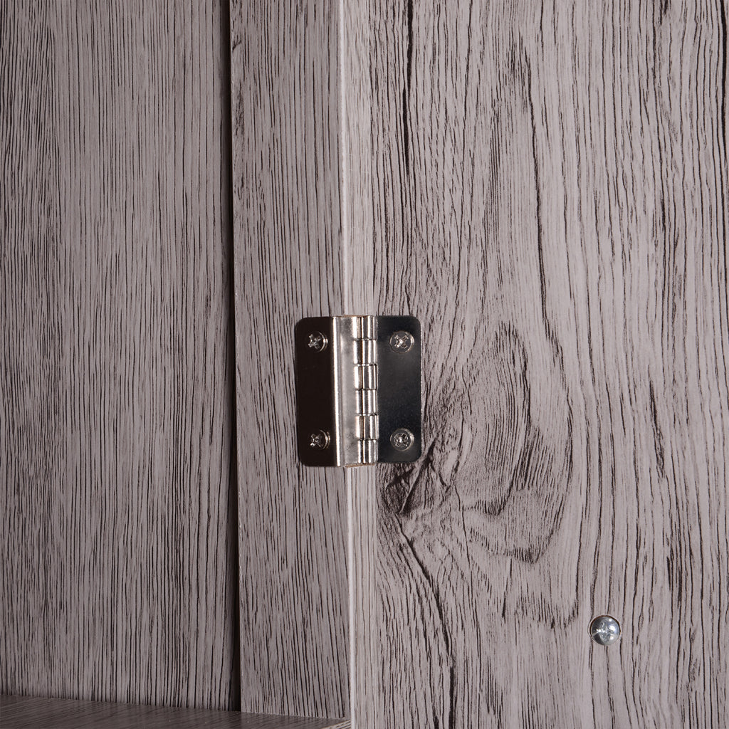 Kleankin Bathroom column in MDF with 2 lockers and 2 open shelves, 30x32x172.5 cm, wooden color - Borgè