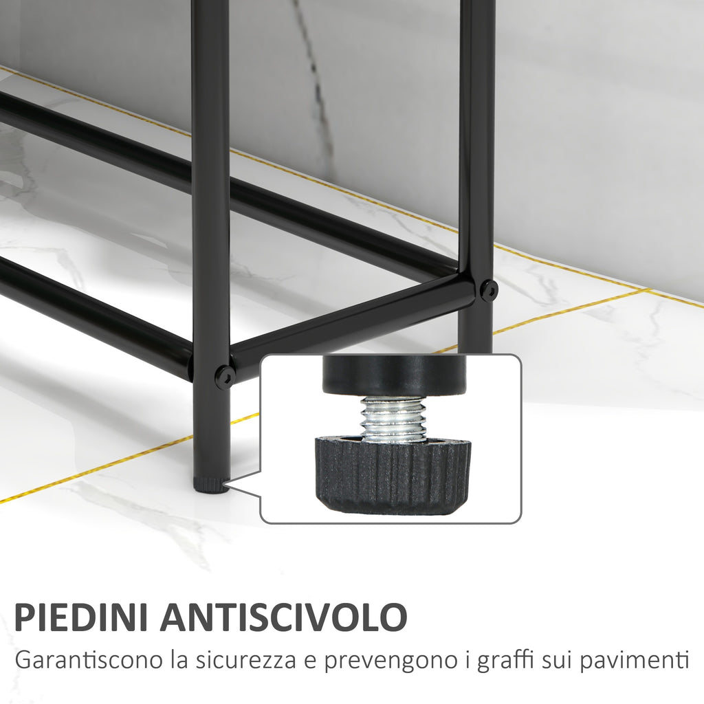 Freestanding 2-Arm Metal Towel Rack, 66x20x110 cm, Black