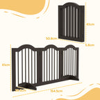 3-Section Folding Wooden Dog Gate, 154.5x29.5x61cm, Coffee