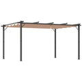 DAISY | Gazebo Garden Pergola 3x4m with Polyester Fabric and Aluminum Frame, Gray and Brown