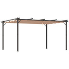 DAISY | Gazebo Garden Pergola 3x4m with Polyester Fabric and Aluminum Frame, Gray and Brown