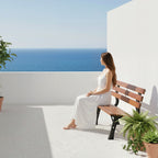 Outsunny 2-Seater Garden Bench with Cast Iron and Fir Wood Slats, 120x57x70 cm, Coffee