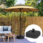 Outsunny Square Umbrella Base Fillable with Sand or Water up to 25kg, Black