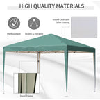 3 x 3M Garden Pop Up Gazebo Height Adjustable Marquee Party Tent Wedding Canopy with Carrying Bag, Green
