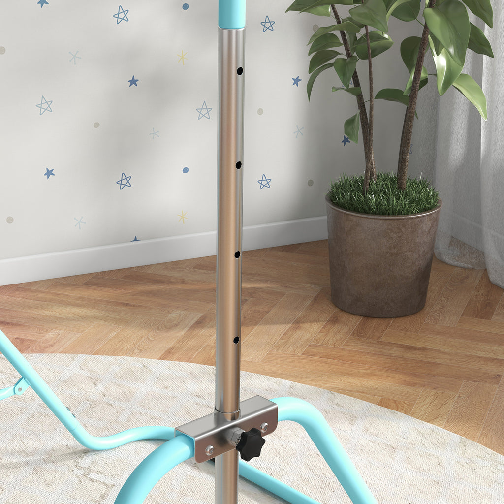 HOMCOM Gymnastics Bar for Children Ages 3+ with 5-Position Adjustable Heights in Steel, Green