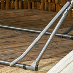 Outsunny Freestanding Hammock with Folding Stand, Cotton Lounger and Steel Frame, Grey