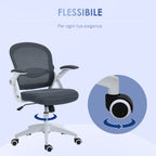 Ergonomic Office Chair with Mesh Backrest and Adjustable Height, 65.5x61.5x88-97.5cm, Gray - Borgè