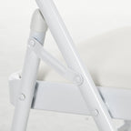 Set of 2 Folding Chairs Padded in PU Faux Leather and Metal, 45x46x78 cm, White