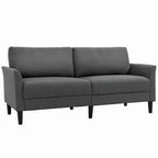 HOMCOM 3-Seater Fabric Sofa with Deep Seat and Thick Padding, 191x79x87 cm, Dark Grey