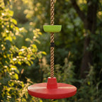AIYAPLAY Children's Climbing Rope with Platforms and Disc Seat, in HDPE and PE, Ø30x4 cm, Red