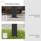 Pergola Gazebo 4x3 m with 8 Drainage Holes, in Aluminium, Metal and Polyester, Dark Gray - Borgè