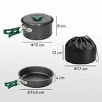 Outsunny Camping Cookware Set, 8-Piece Ultralight Kit with Anti-Scald Handles, Grey