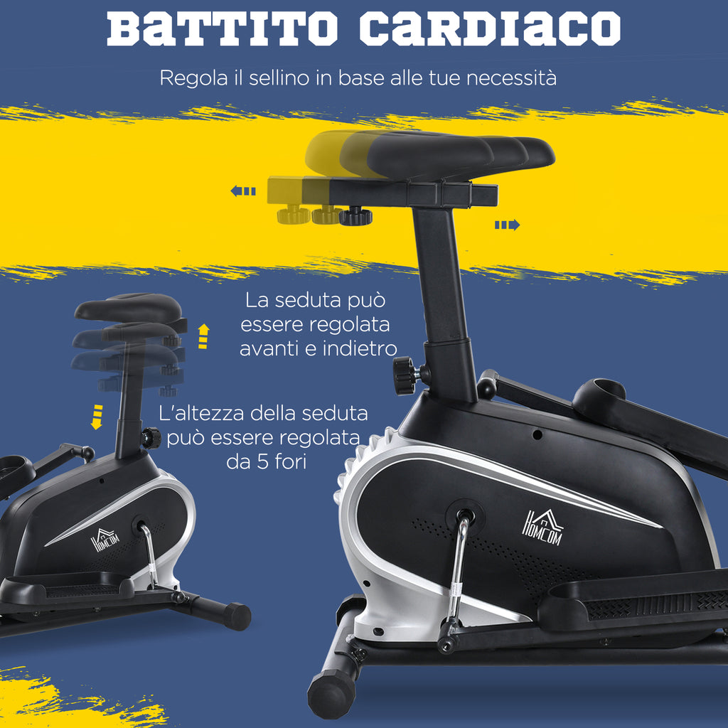 Magnetic Home Elliptical Trainer with LCD Screen, 8 Resistance Levels and Adjustable Seat, 103x62x151cm Black