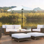 Tiltable Round Umbrella with Crank, in Aluminium, Metal and Polyester, Ø266x248.5 cm, Cream White
