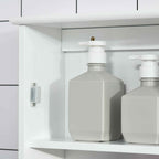 kleankin Bathroom Mirror Cabinet with Magnetic Door, Bathroom Cabinet with Mirror, Adjustable Shelf, White