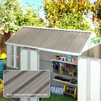 Outsunny Set of 12 Replacement Panels 129x45 cm for Garden Sheds in Grey Galvanized Steel