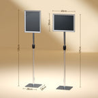 A3 Poster Display Easel with Adjustable Height and Inclination, Steel and Aluminium, Silver