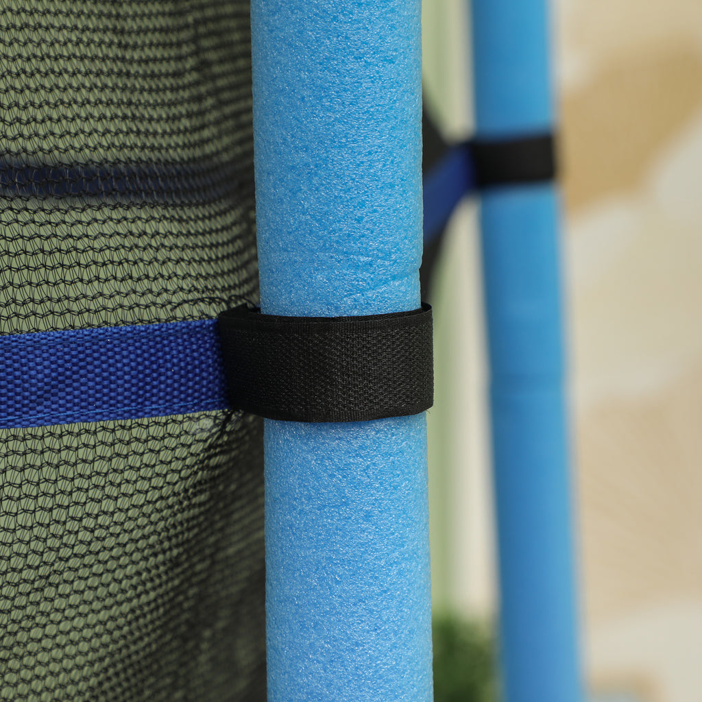 Children's Trampoline with Safety Net and Padded Poles Ages 3-10 Years, Ø140 x 190 cm, Blue