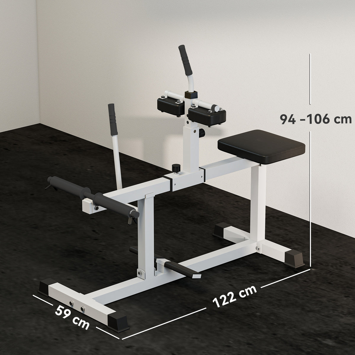 SPORTNOW Adjustable Seated Calf Machine, for Leg, Calf, Waist and Arm Training, Home Gym, White