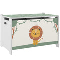 Children's Toy Storage Chest with Lid for Toys and Clothes, 60x37x39 cm, Green