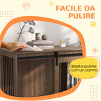 Large Dog House with Sliding Door for Indoor Wooden, 98x58x61cm, Brown