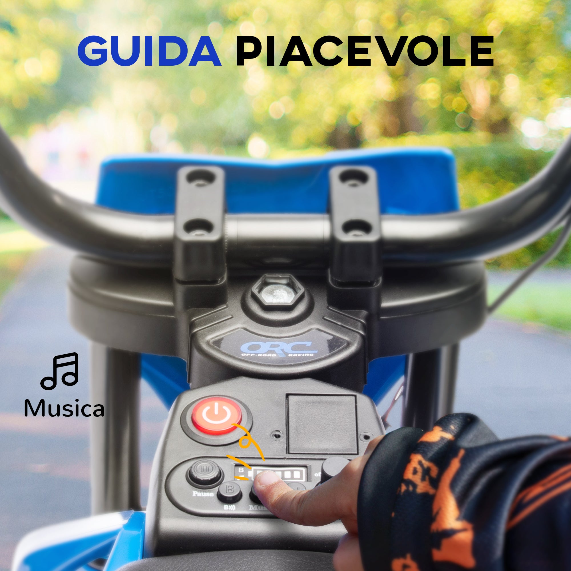 Electric Motorcycle for Kids with Removable Training Wheels, Suspension, Sounds and Charge Indicator, Blue