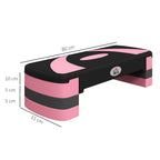 HOMCOM 3-Height Adjustable Aerobic Stepper, Plastic, 80x31x10/15/20 cm, Pink