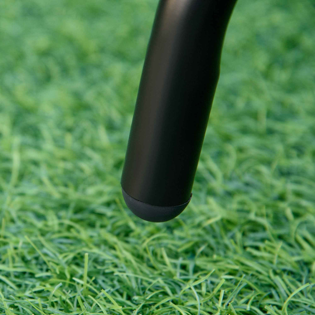 Outsunny Round Garden Coffee Table with Glass Top and Metal Frame, 50x55cm, Black