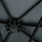 Semicircular Umbrella with Crank and Anti-UV Canopy, 200x190x240 cm, Gray