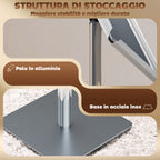 A3 Poster Display Easel with Adjustable Height and Inclination, Steel and Aluminium, Silver