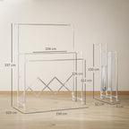 Folding Clothes Airer with 3 Adjustable Bars, Swivel Wheels and Stainless Steel Frame, Silver