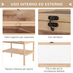 Solid Wood Hamster Cage for Rodents and Guinea Pigs with Opening Roof, 4 Connected Shelves with Ramps, 60x40x120cm