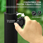 Half-Moon Umbrella Base Ø38 mm and Ø48 mm with Crank Handle, Resin Umbrella Base, 50x31x32 cm, Bronze
