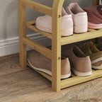 Entrance Shoe Rack Bench with Padded Seat, Slatted Design and Removable Basket, 70x30x45 cm, Wood