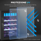 53L Wine Cooler with Adjustable Shelves for 12 Bottles and 25 Cans, 43x45x64 cm, Black