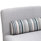 HOMCOM Armchair Bed in Iron and Cotton with Striped Cushion 75 x 70 x 75cm Gray - Borgè