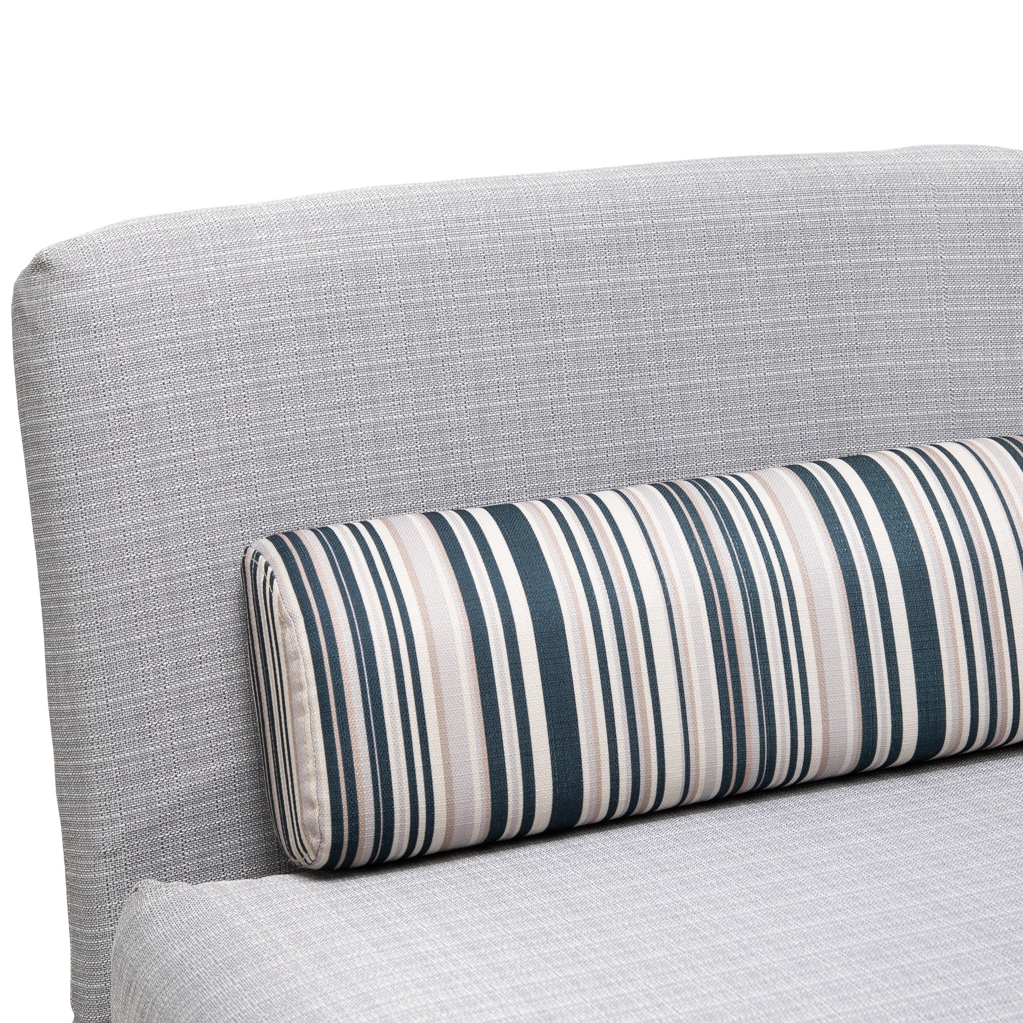 HOMCOM Armchair Bed in Iron and Cotton with Striped Cushion 75 x 70 x 75cm Gray - Borgè