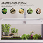 PawHut Raised Turtle House with Divider, Removable Tray, Made of Wood and PS, 104x53x82 cm, Grey and White