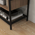 Homcom Mobile TV for 48 "industrial style in wood and steel, 110x40x48cm, brown and black - Borgè