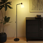 HOMCOM LED Floor Lamp with 350° Swivel Head, 3000K/4000K/6500K Color Temperature Adjustment, Black