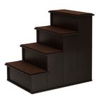 4-Step Dog and Cat Ladder with Removable Plush Cushions, 40x59x54.2 cm, Brown