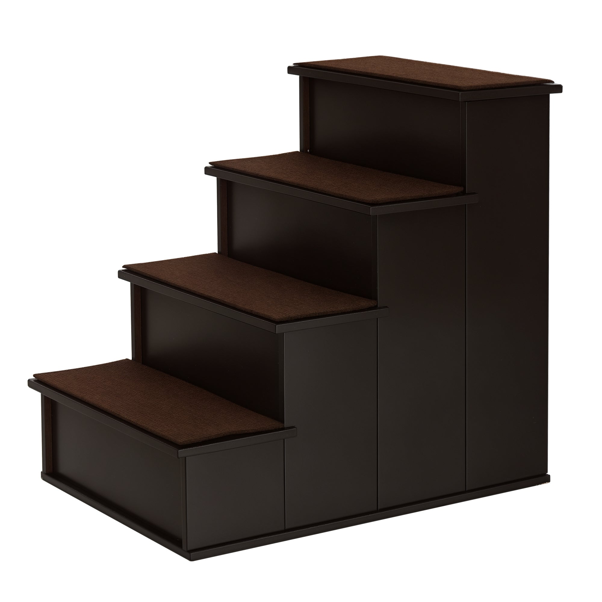 4-Step Dog and Cat Ladder with Removable Plush Cushions, 40x59x54.2 cm, Brown