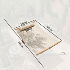 Garden Hammock with Cushion and Pocket, Polyester with Wooden Bars, 325x140x2.5 cm, Cream White